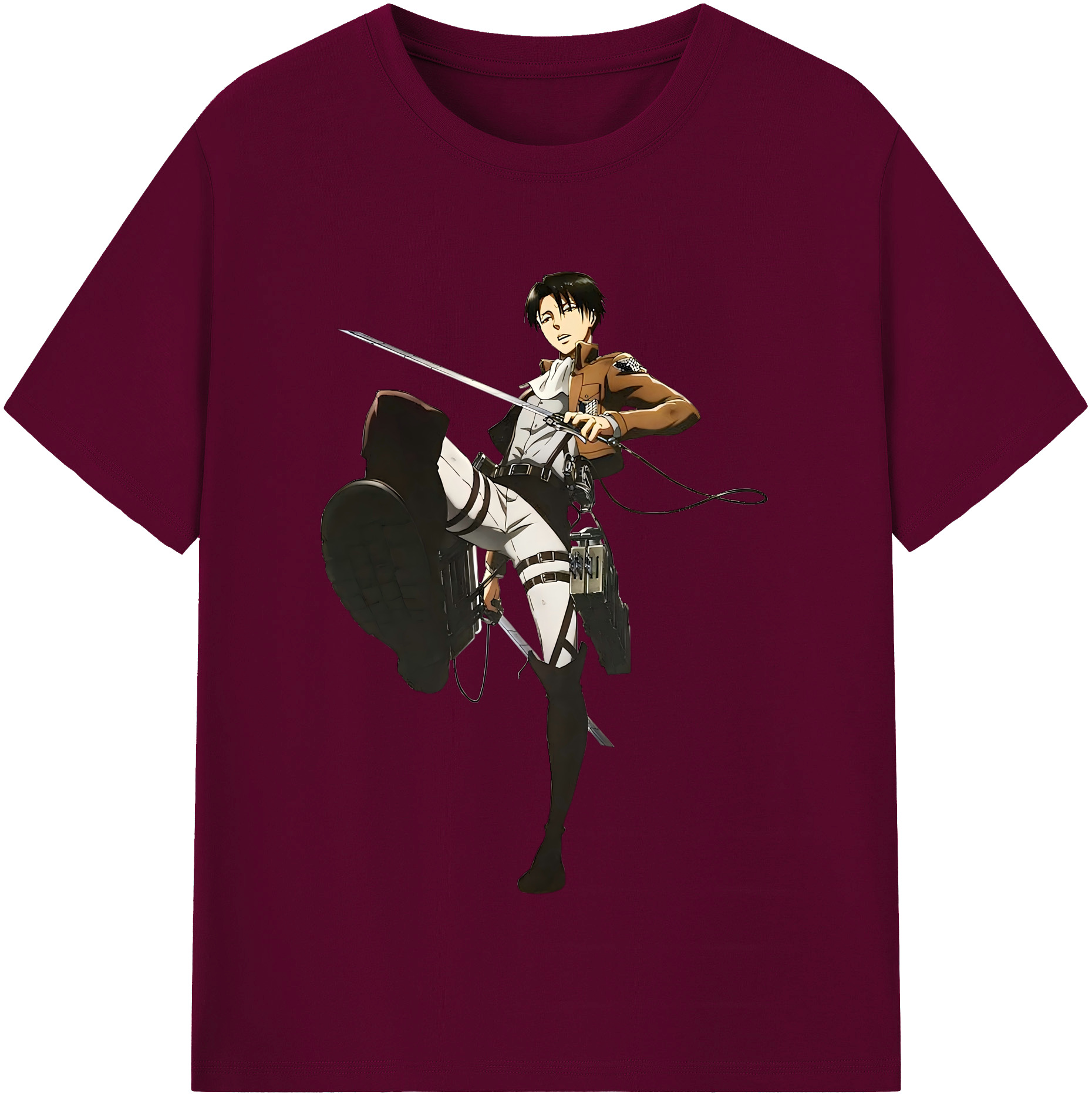 （画像用） 進撃の巨人 リヴァイ·アッカーマン Attack on Titan Levi Ackerman レディースカジュアルプリントTシャツ（綿100％）